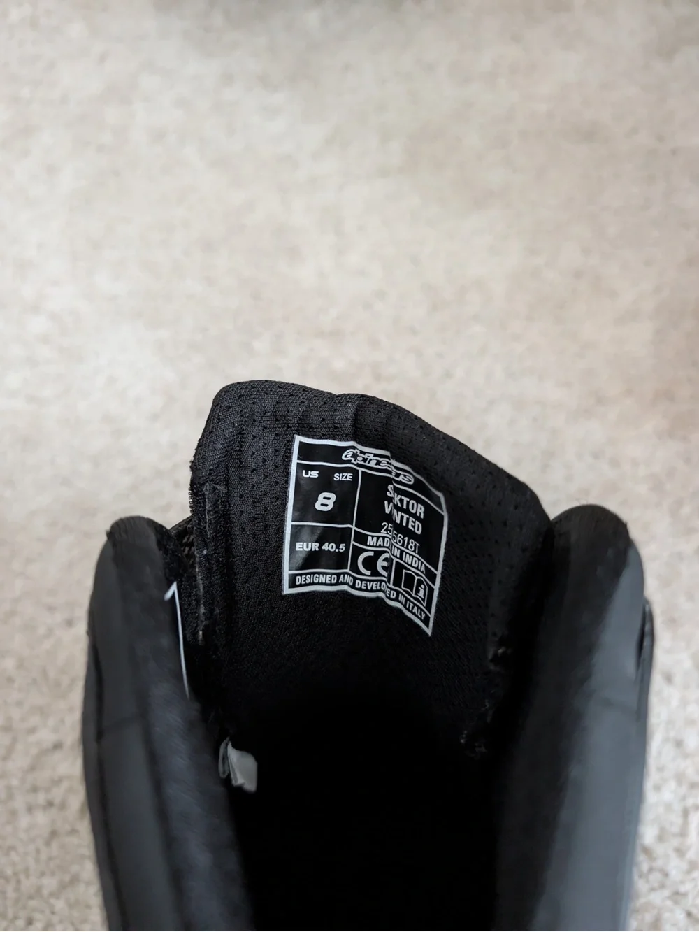 Alpinestars Black High-Top Motorsport Boots